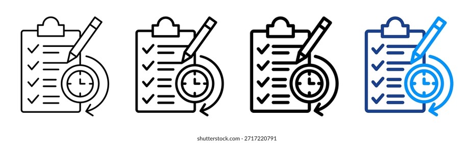 Ícone de Tarefa Diária Conjunto de Coleta de Outline Diferente