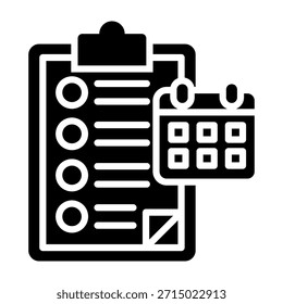 Daily Task Icon Glyph Style Vector Illustration