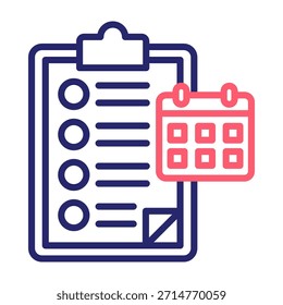 Ilustração do vetor de estilo de cor da linha do ícone da tarefa diária