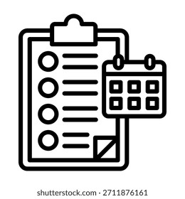 Ilustração do vetor de estilo de linha do ícone de tarefa diária