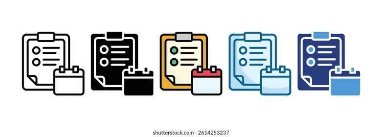 Daily Task Planner Icon Set Multiple Style Collection