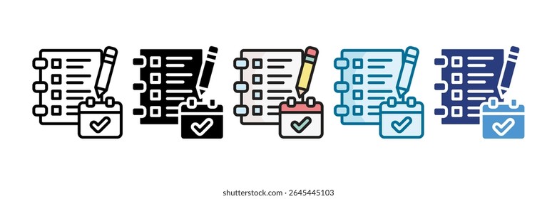Daily Task Planner Icon Set Multiple Style Collection
