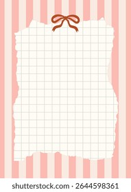 Daily task planner in the style of a coquette and La Dolce Vita. Template whimsical electronic organizer. Vector illustration.