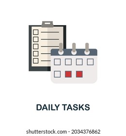 Daily Tasks flat icon. Colored sign from productivity collection. Creative Daily Tasks icon illustration for web design, infographics and more