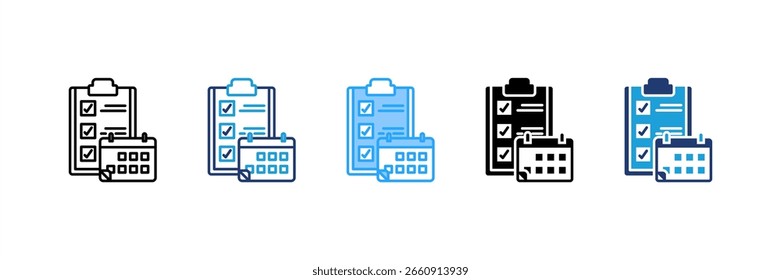 Conjunto de iconos de tareas diarias colección de estilos múltiples