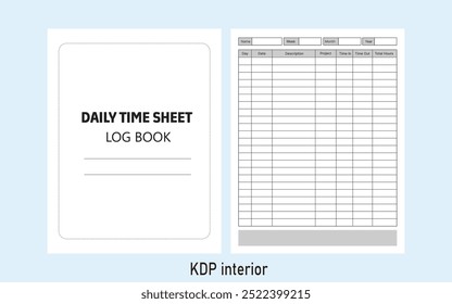 Daily Time Sheet Log Book Kdp Interior Template