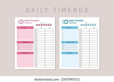 Daily Timebox Planner KDP Interior