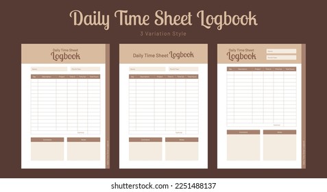 Daily timesheet logbook and office employee incoming and outgoing time tracker journal notebook