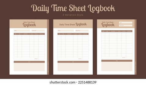 Daily timesheet logbook and office employee incoming and outgoing time tracker journal notebook