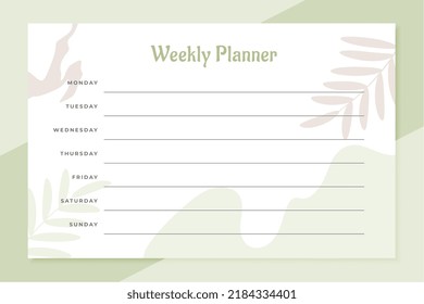 daily todo list organizer for whole week template