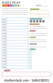 Daily tracker template printable, daily tracker vector