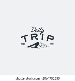 daily trip logo vector design template. typography logo trip vector design illustration isolated on white background