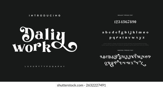 Daily Unique bold decorative snack alphabet display font vector