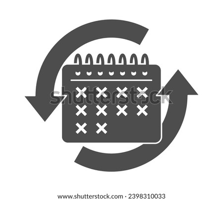 Daily Use icon in flat monochrome style for cosmetics or sanitary napkin - labeling personal care or skincare product packaging