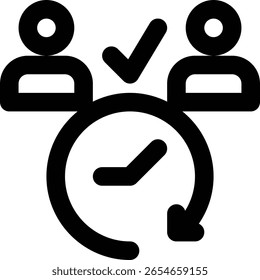 Daily Users, Daily, Active Users Outline Icon