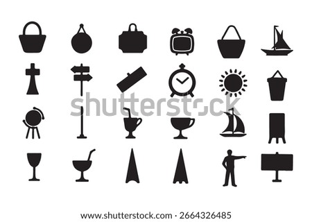 Daily Uses Things Silhouette Vector