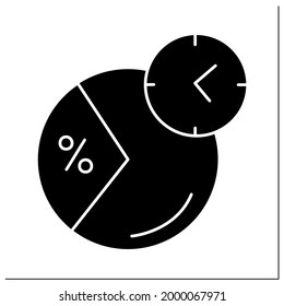 Daily value glyph icon. Daily nutrition supplements percentage. Eat period. Portion control. Healthy, balanced nutrition.Diet. Nutrition facts.Filled flat sign. Isolated silhouette vector illustration