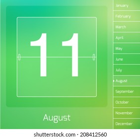 Daily vector calendar - August 11