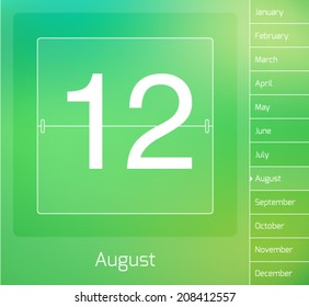 Daily vector calendar - August 12