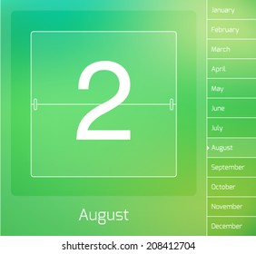 Daily vector calendar - August 2