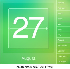 Daily vector calendar - August 27