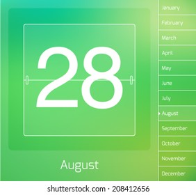 Daily vector calendar - August 28