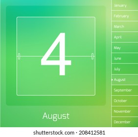 Daily vector calendar - August 4