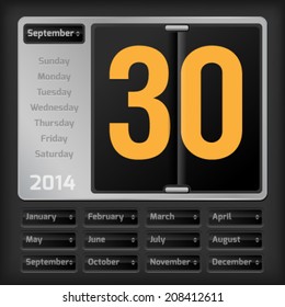 Daily vector calendar - September 30