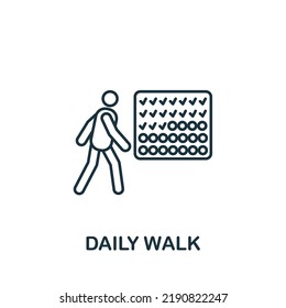 Daily Walk icon. Line simple Healthy Lifestyle icon for templates, web design and infographics