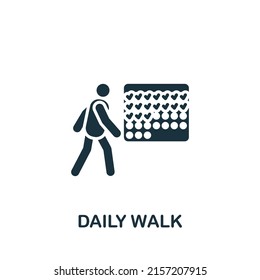 Daily Walk icon. Monochrome simple Healthy Lifestyle icon for templates, web design and infographics