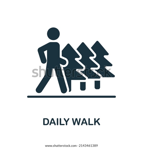 Daily Walk icon. Monochrome\
simple Daily Walk icon for templates, web design and\
infographics