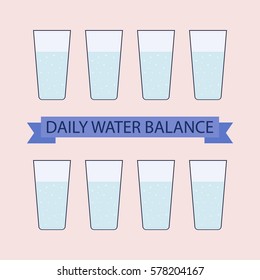 Daily Water Balance Vector Illustration Stock Vector Royalty Free Shutterstock