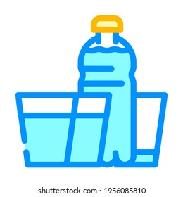 daily water intake color icon vector. daily water intake sign. isolated symbol illustration