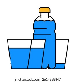 daily water intake line icon vector. daily water intake sign. isolated symbol illustration