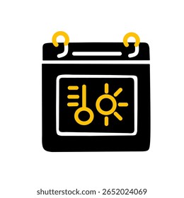 Daily Weather Calendar Sun Temperature Icon