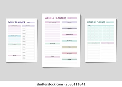 Daily, weekly and monthly kdp planner interior