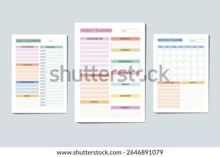 Daily, weekly and monthly kdp planner interior