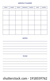 daily weekly monthly personal planner diary template in classic strict style. individual schedule in minimal restrained business design. Week starts on sunday