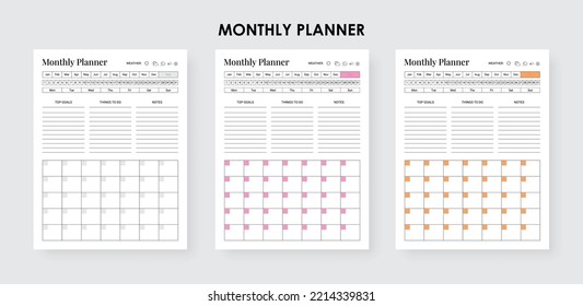 Daily Weekly Monthly Planner with checklist logo book