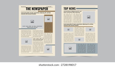 Periódico diario o semanal Plantilla 2 página