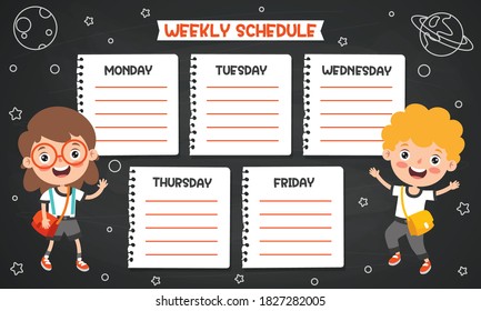 Daily And Weekly Planner For Children