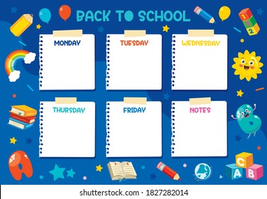 Daily And Weekly Planner For Children