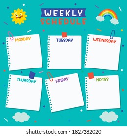 Daily And Weekly Planner For Children