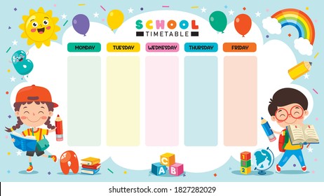 Daily And Weekly Planner For Children