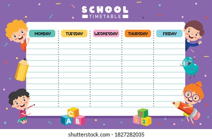 Daily And Weekly Planner For Children