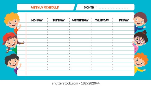 Daily And Weekly Planner For Children