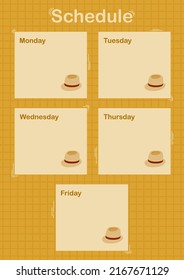 Daily and weekly planner with Fedora Hat