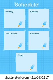 Daily and weekly planner with Ice Cream