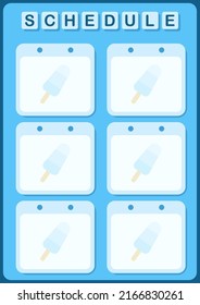 Daily and weekly planner with Ice Cream