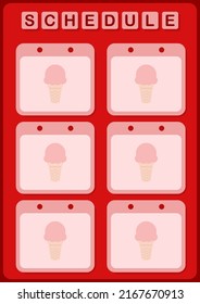 Daily and weekly planner with Ice Cream